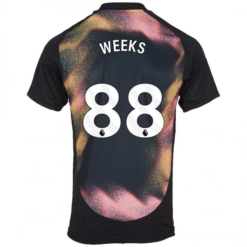 Uomo Maglia Tyler Weeks #88 Nero Bianco Kit Gara Away 2024/25 Maglietta