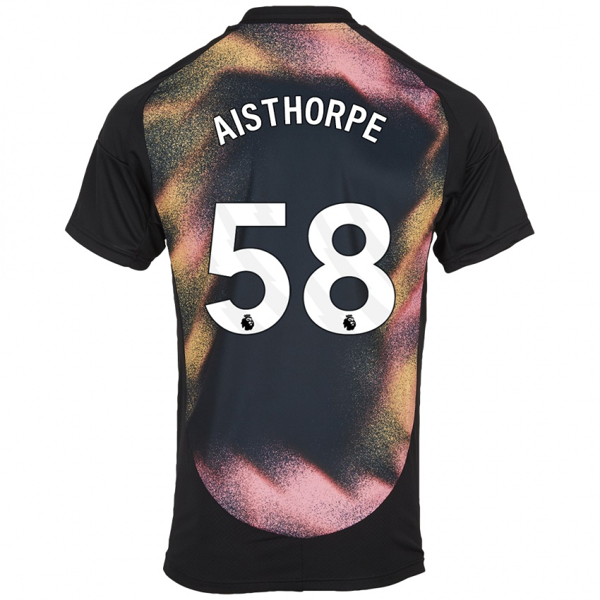 Uomo Maglia Bailey Aisthorpe #58 Nero Bianco Kit Gara Away 2024/25 Maglietta