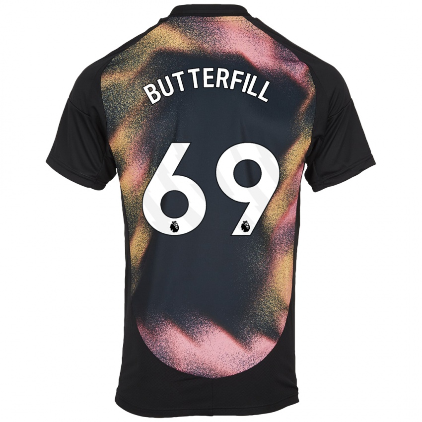 Uomo Maglia Jack Butterfill #69 Nero Bianco Kit Gara Away 2024/25 Maglietta