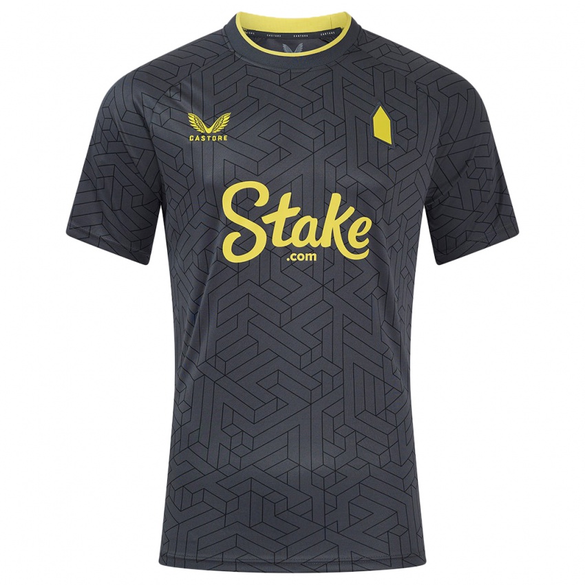 Uomo Maglia Il Tuo Nome #0 Nero Giallo Kit Gara Away 2024/25 Maglietta