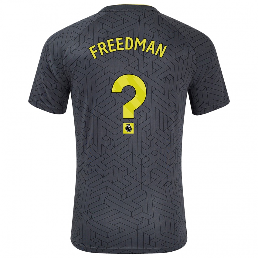 Uomo Maglia Freddie Freedman #0 Nero Giallo Kit Gara Away 2024/25 Maglietta