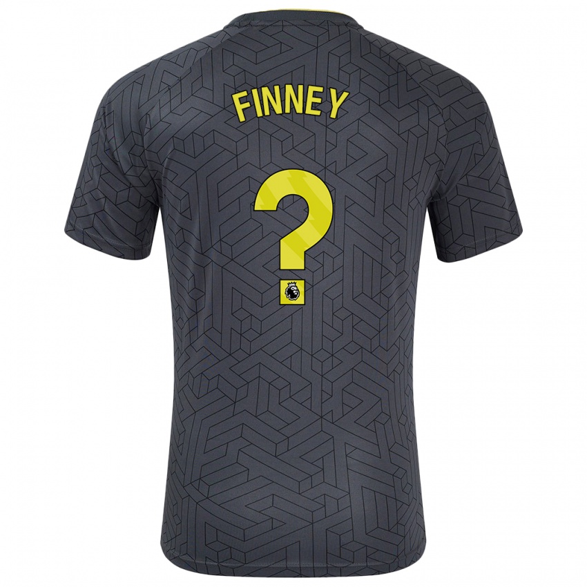 Uomo Maglia George Finney #0 Nero Giallo Kit Gara Away 2024/25 Maglietta