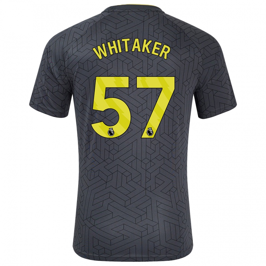 Uomo Maglia Charlie Whitaker #57 Nero Giallo Kit Gara Away 2024/25 Maglietta