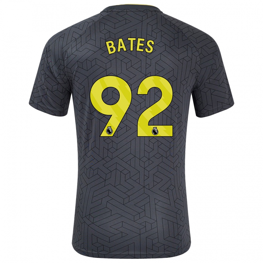 Uomo Maglia Callum Bates #92 Nero Giallo Kit Gara Away 2024/25 Maglietta