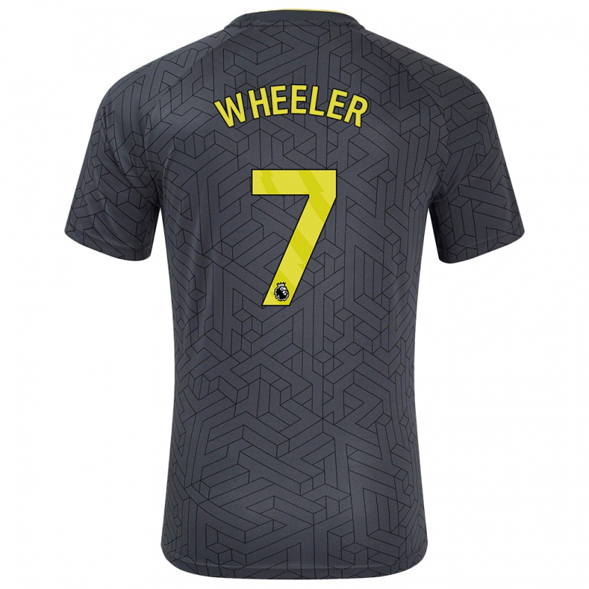 Uomo Maglia Clare Wheeler #7 Nero Giallo Kit Gara Away 2024/25 Maglietta