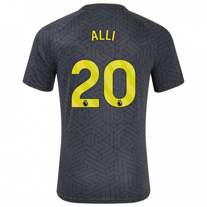 Uomo Maglia Dele Alli #20 Nero Giallo Kit Gara Away 2024/25 Maglietta