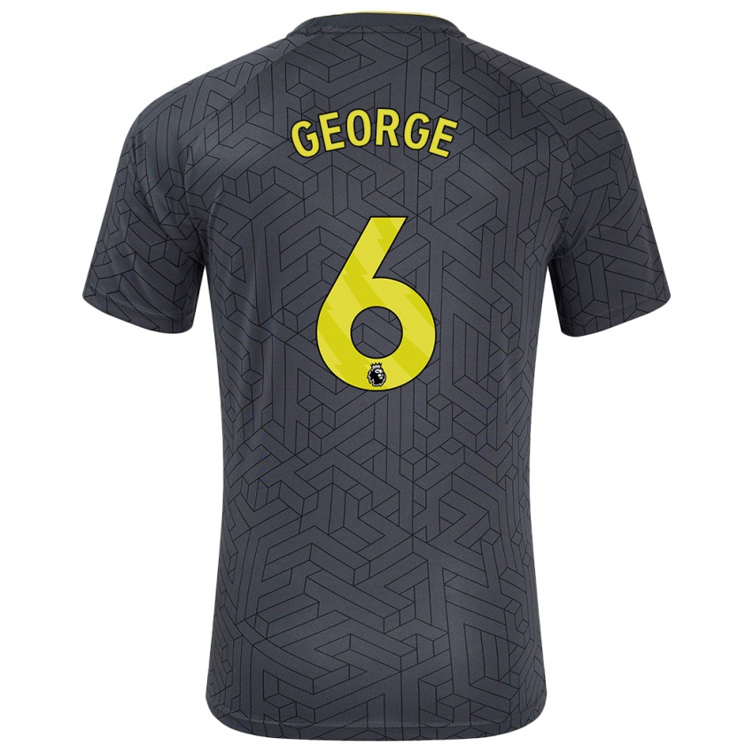 Uomo Maglia Gabrielle George #6 Nero Giallo Kit Gara Away 2024/25 Maglietta