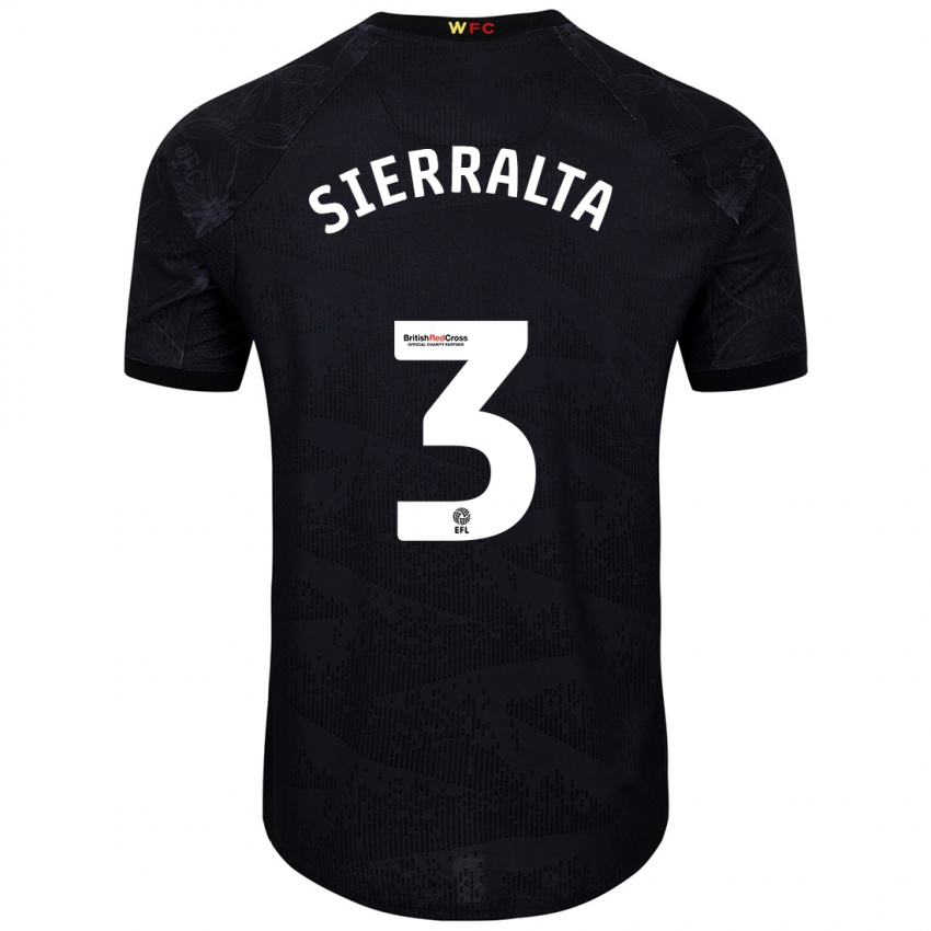 Uomo Maglia Francisco Sierralta #3 Nero Bianco Kit Gara Away 2024/25 Maglietta