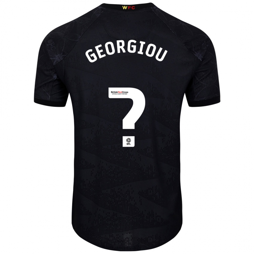 Uomo Maglia Thomas Georgiou #0 Nero Bianco Kit Gara Away 2024/25 Maglietta