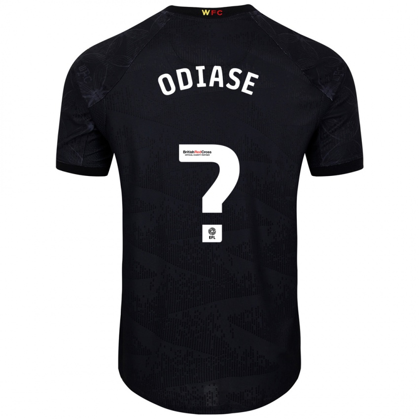 Uomo Maglia Kash Odiase #0 Nero Bianco Kit Gara Away 2024/25 Maglietta