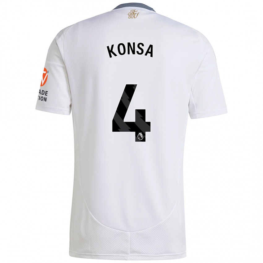 Uomo Maglia Ezri Konsa #4 Bianco Kit Gara Away 2024/25 Maglietta