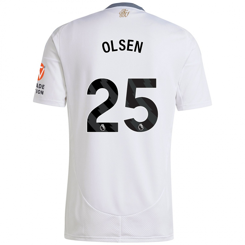 Uomo Maglia Robin Olsen #25 Bianco Kit Gara Away 2024/25 Maglietta