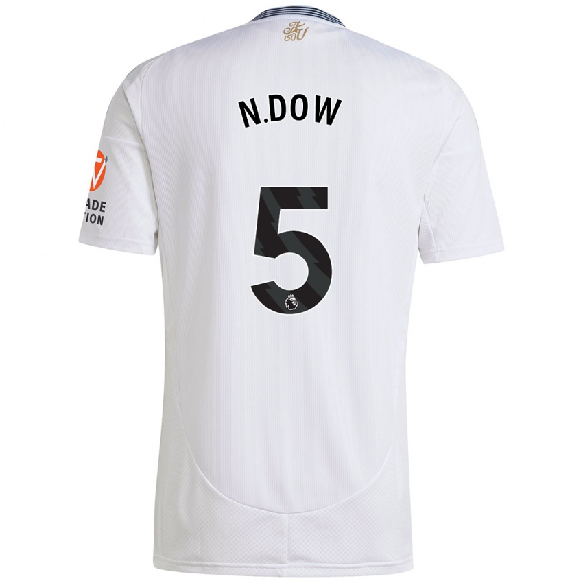 Uomo Maglia Elisha N'dow #5 Bianco Kit Gara Away 2024/25 Maglietta