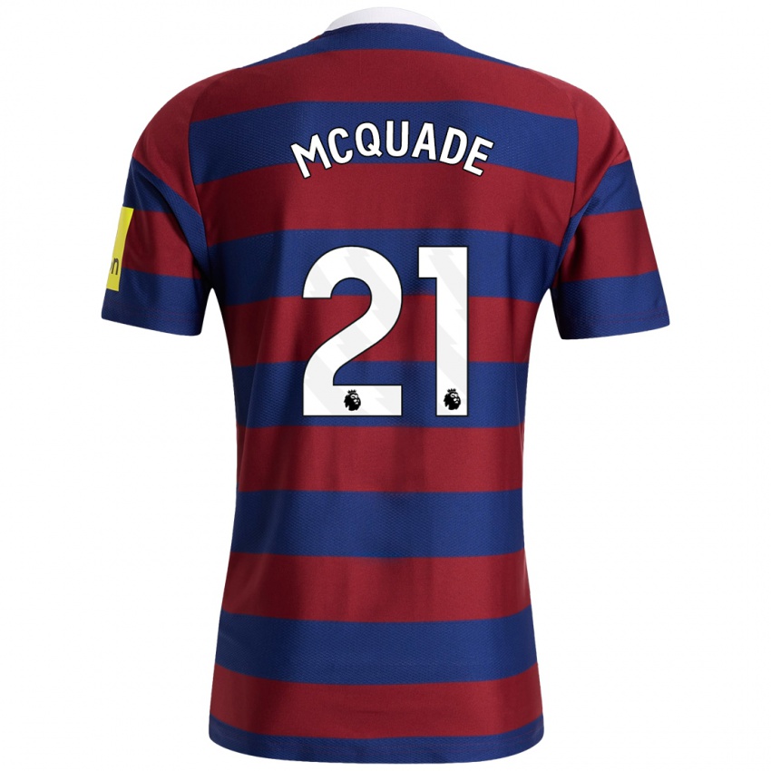 Uomo Maglia Jasmine Mcquade #21 Borgogna Blu Navy Kit Gara Away 2024/25 Maglietta