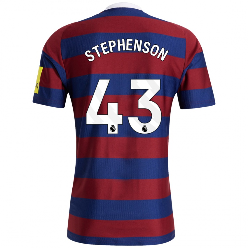 Uomo Maglia Dylan Stephenson #43 Borgogna Blu Navy Kit Gara Away 2024/25 Maglietta