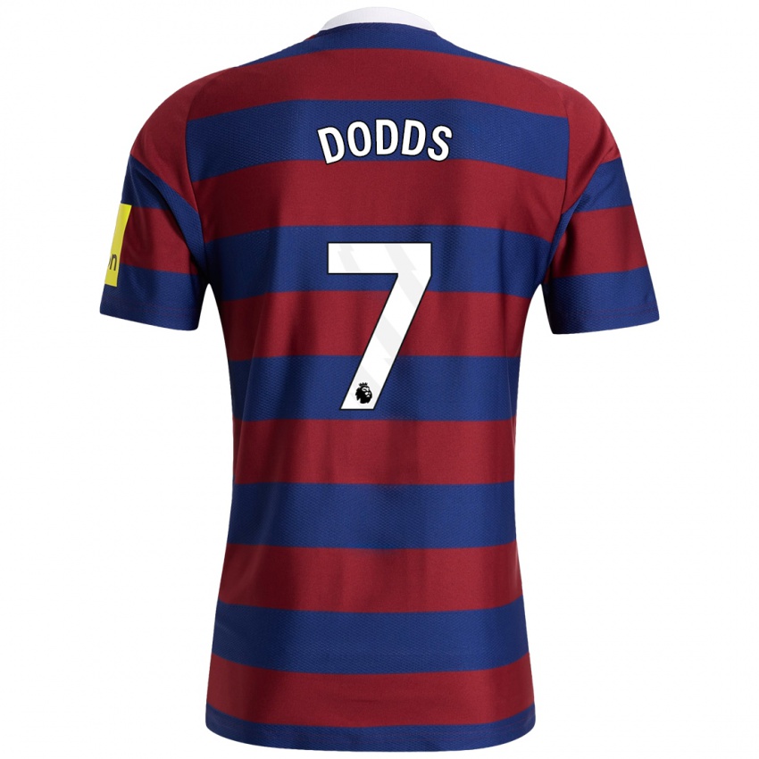 Uomo Maglia Tyler Dodds #7 Borgogna Blu Navy Kit Gara Away 2024/25 Maglietta