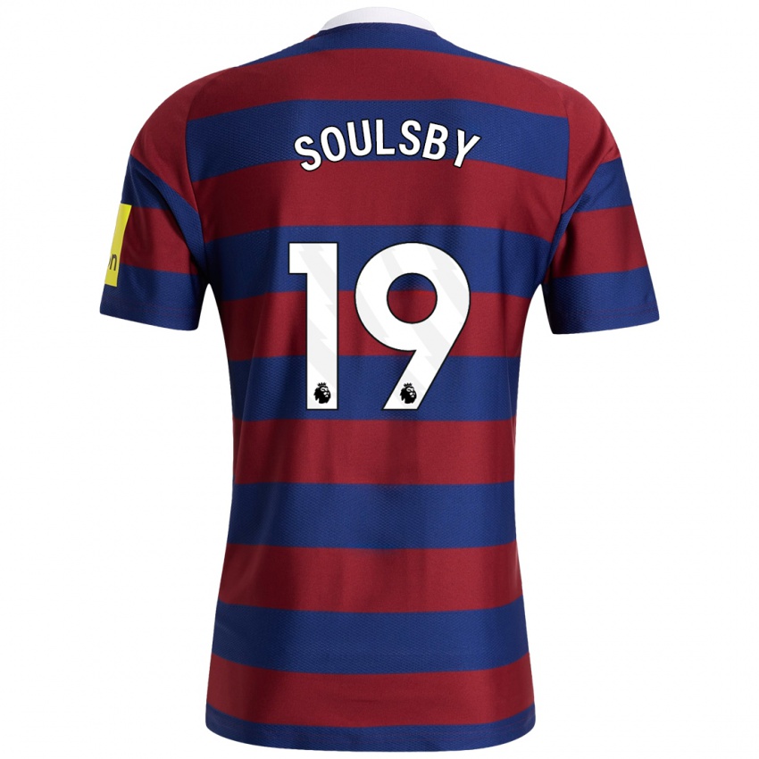 Uomo Maglia Anna Soulsby #19 Borgogna Blu Navy Kit Gara Away 2024/25 Maglietta