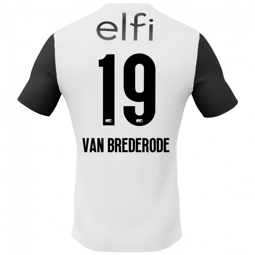 Uomo Maglia Myron Van Brederode #19 Bianco Nero Kit Gara Away 2024/25 Maglietta