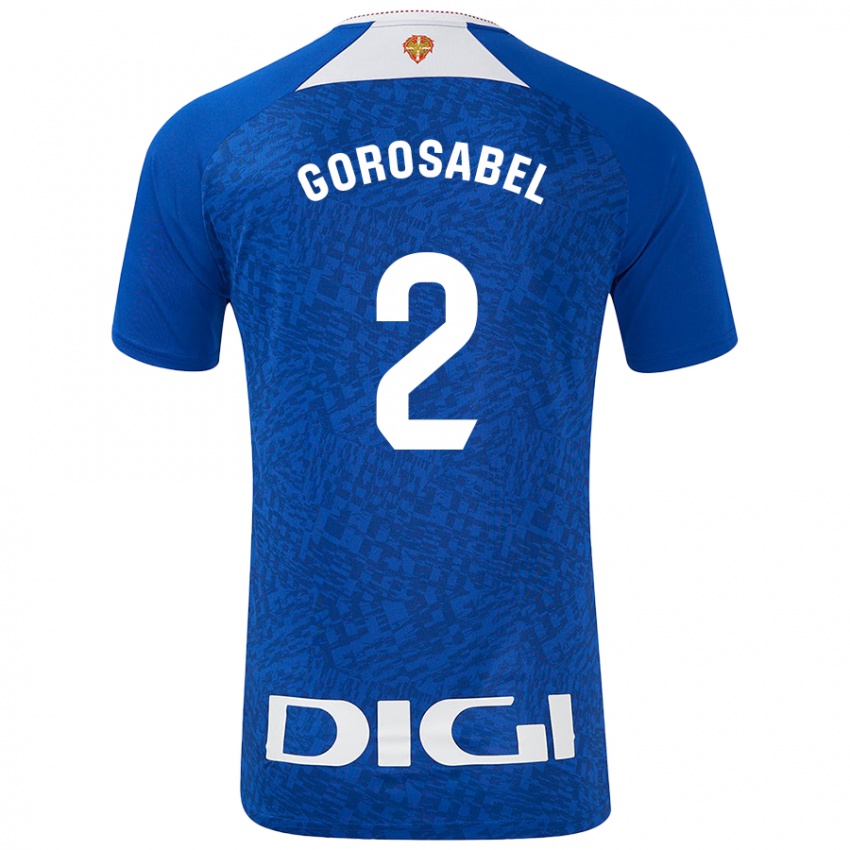 Uomo Maglia Andoni Gorosabel #2 Blu Royal Kit Gara Away 2024/25 Maglietta