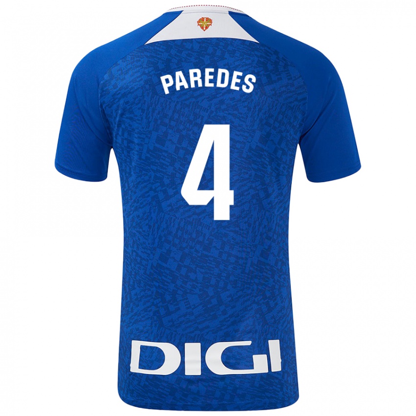 Uomo Maglia Aitor Paredes #4 Blu Royal Kit Gara Away 2024/25 Maglietta