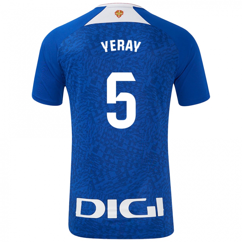 Uomo Maglia Yeray Alvarez #5 Blu Royal Kit Gara Away 2024/25 Maglietta