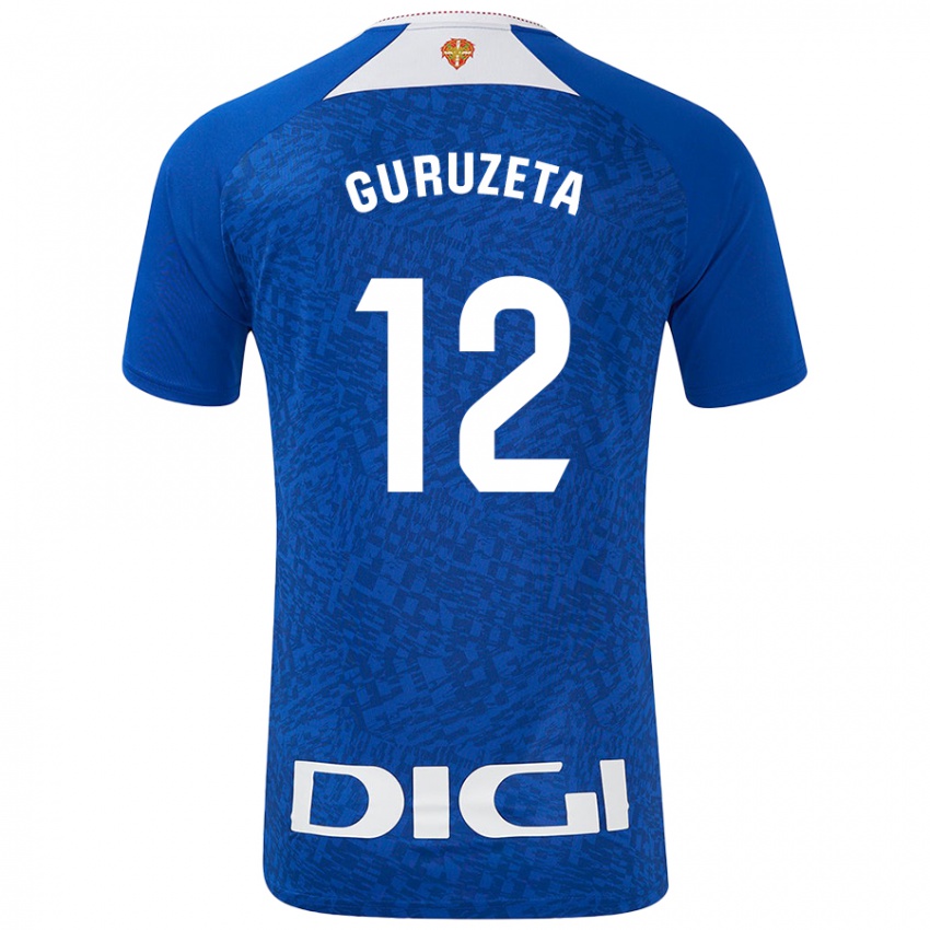 Uomo Maglia Gorka Guruzeta #12 Blu Royal Kit Gara Away 2024/25 Maglietta