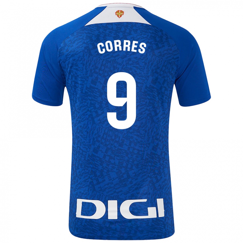 Uomo Maglia Yulema Corres #9 Blu Royal Kit Gara Away 2024/25 Maglietta