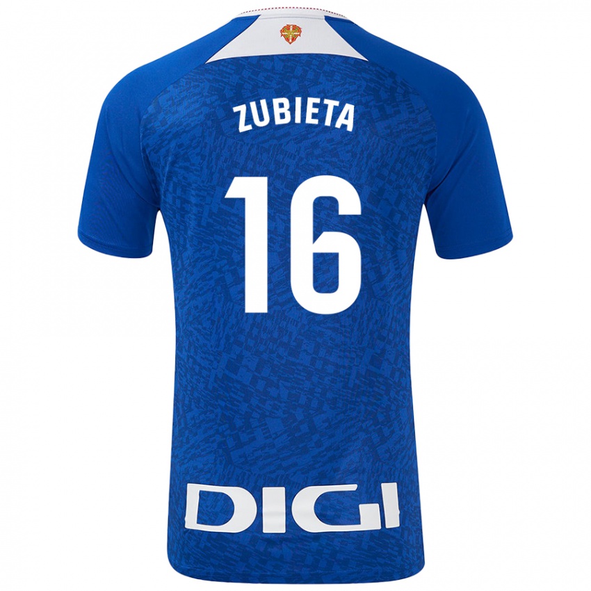 Uomo Maglia Maite Zubieta Arambarri #16 Blu Royal Kit Gara Away 2024/25 Maglietta