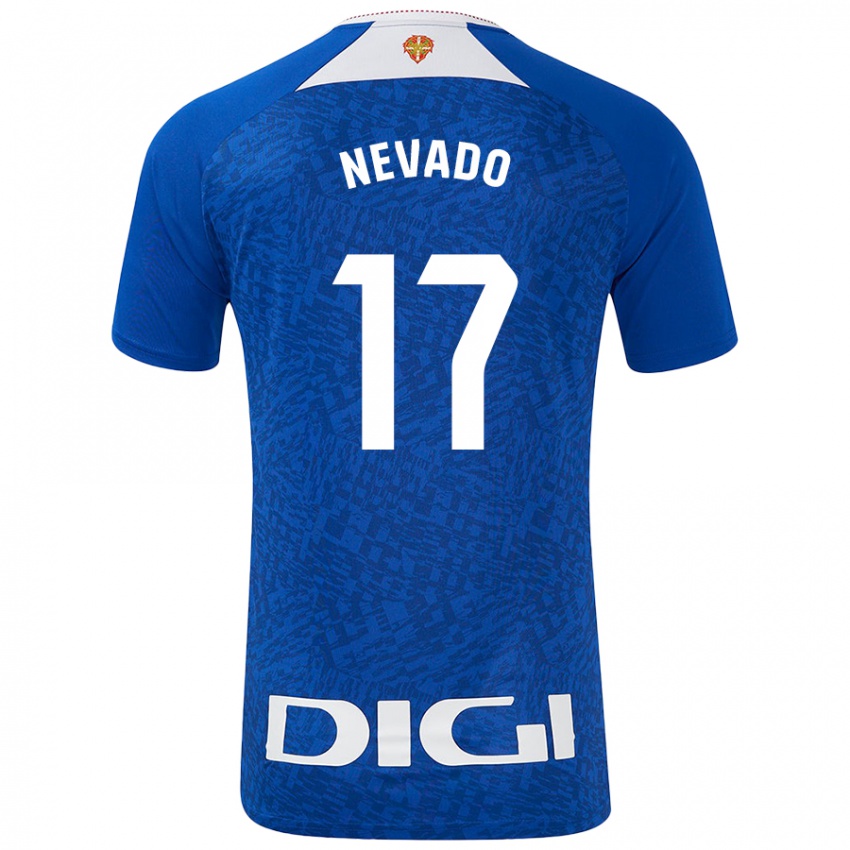 Uomo Maglia Nerea Nevado Gómez #17 Blu Royal Kit Gara Away 2024/25 Maglietta