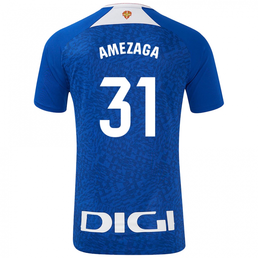 Uomo Maglia Jone Amezaga #31 Blu Royal Kit Gara Away 2024/25 Maglietta