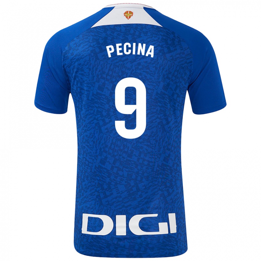 Uomo Maglia Ander Peciña #9 Blu Royal Kit Gara Away 2024/25 Maglietta