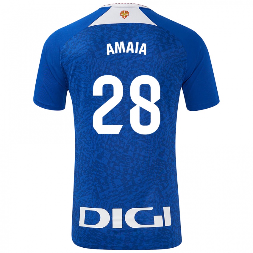 Uomo Maglia Amaia Martinez De La Peña #28 Blu Royal Kit Gara Away 2024/25 Maglietta