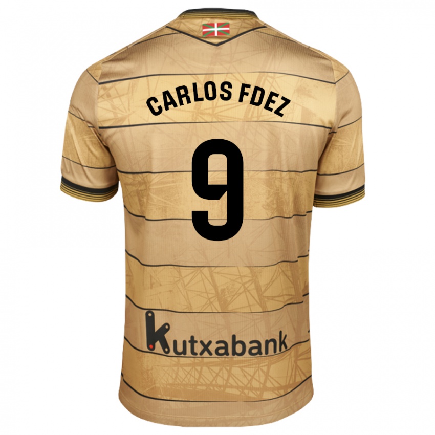 Uomo Maglia Carlos Fernandez #9 Marrone Kit Gara Away 2024/25 Maglietta