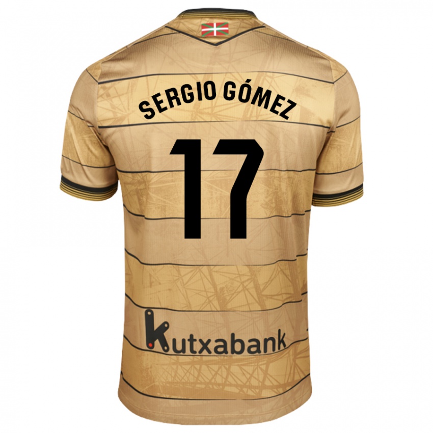 Uomo Maglia Sergio Gómez #17 Marrone Kit Gara Away 2024/25 Maglietta