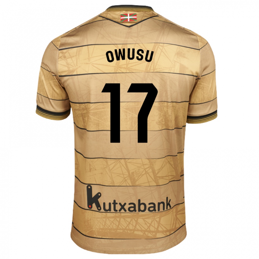 Uomo Maglia Jacqueline Owusu #17 Marrone Kit Gara Away 2024/25 Maglietta