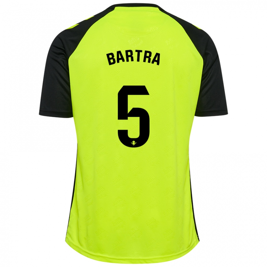 Uomo Maglia Marc Bartra #5 Giallo Fluorescente Nero Kit Gara Away 2024/25 Maglietta