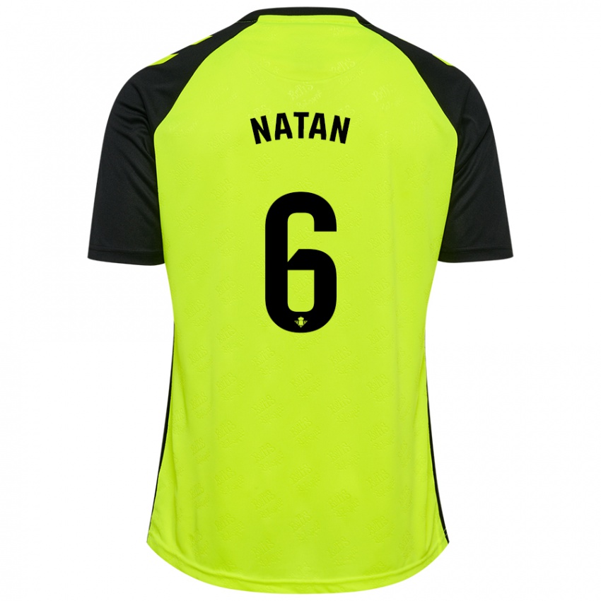 Uomo Maglia Natan #6 Giallo Fluorescente Nero Kit Gara Away 2024/25 Maglietta