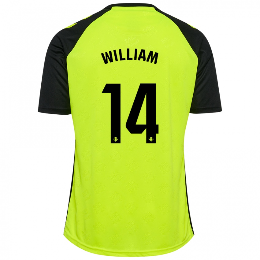 Uomo Maglia William Carvalho #14 Giallo Fluorescente Nero Kit Gara Away 2024/25 Maglietta