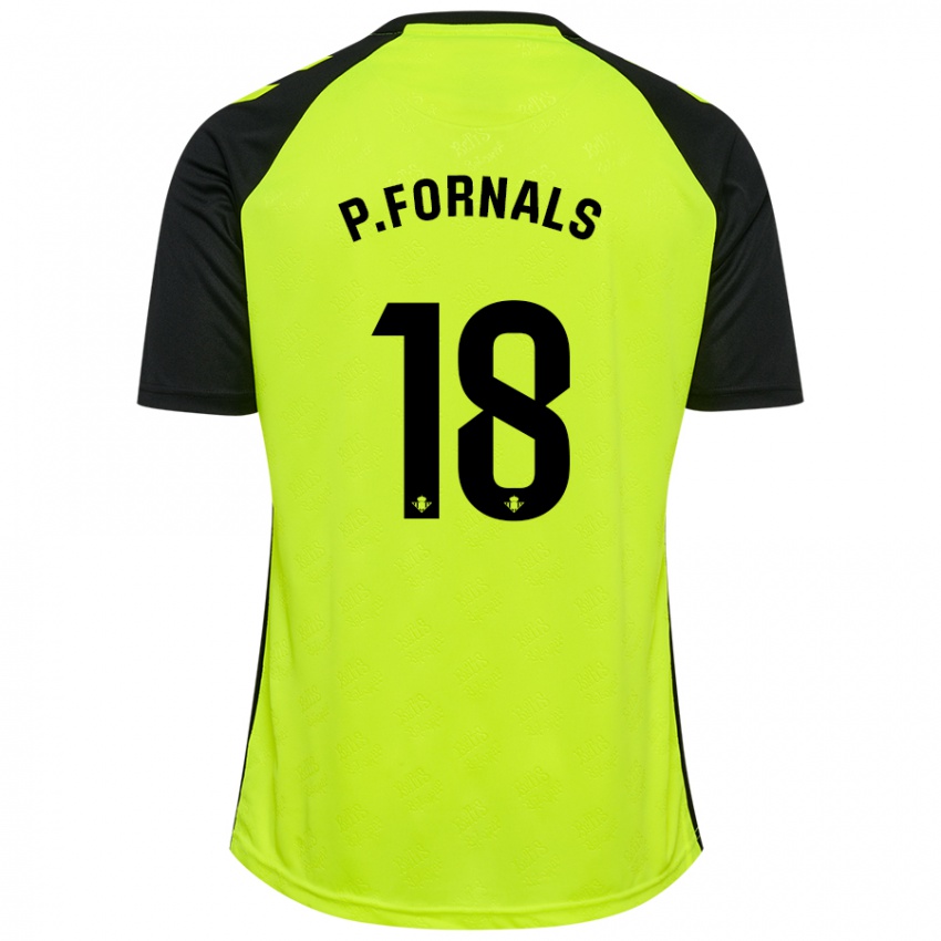 Uomo Maglia Pablo Fornals #18 Giallo Fluorescente Nero Kit Gara Away 2024/25 Maglietta