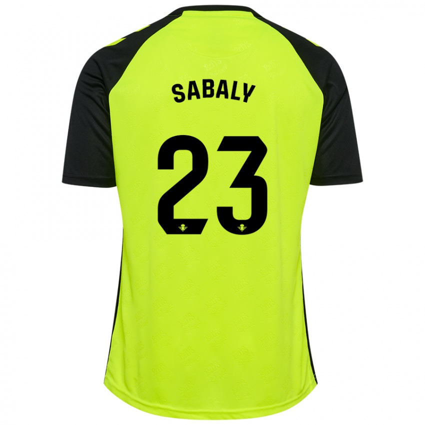 Uomo Maglia Youssouf Sabaly #23 Giallo Fluorescente Nero Kit Gara Away 2024/25 Maglietta