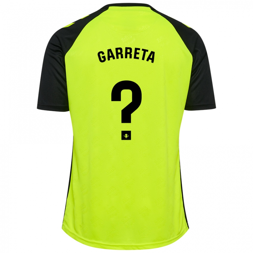 Uomo Maglia Félix Garreta #0 Giallo Fluorescente Nero Kit Gara Away 2024/25 Maglietta