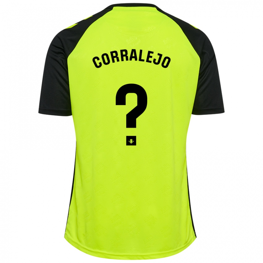 Uomo Maglia Iván Corralejo #0 Giallo Fluorescente Nero Kit Gara Away 2024/25 Maglietta