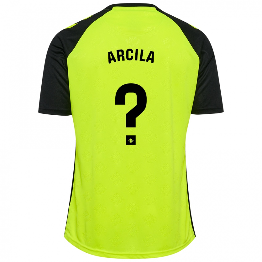 Uomo Maglia Jhon Arcila #0 Giallo Fluorescente Nero Kit Gara Away 2024/25 Maglietta