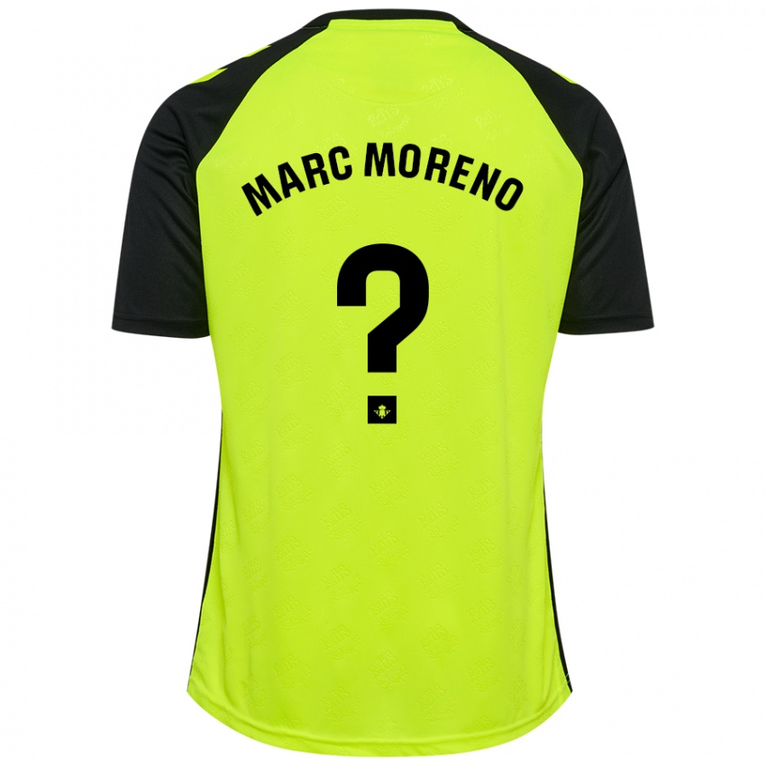 Uomo Maglia Marc Moreno #0 Giallo Fluorescente Nero Kit Gara Away 2024/25 Maglietta