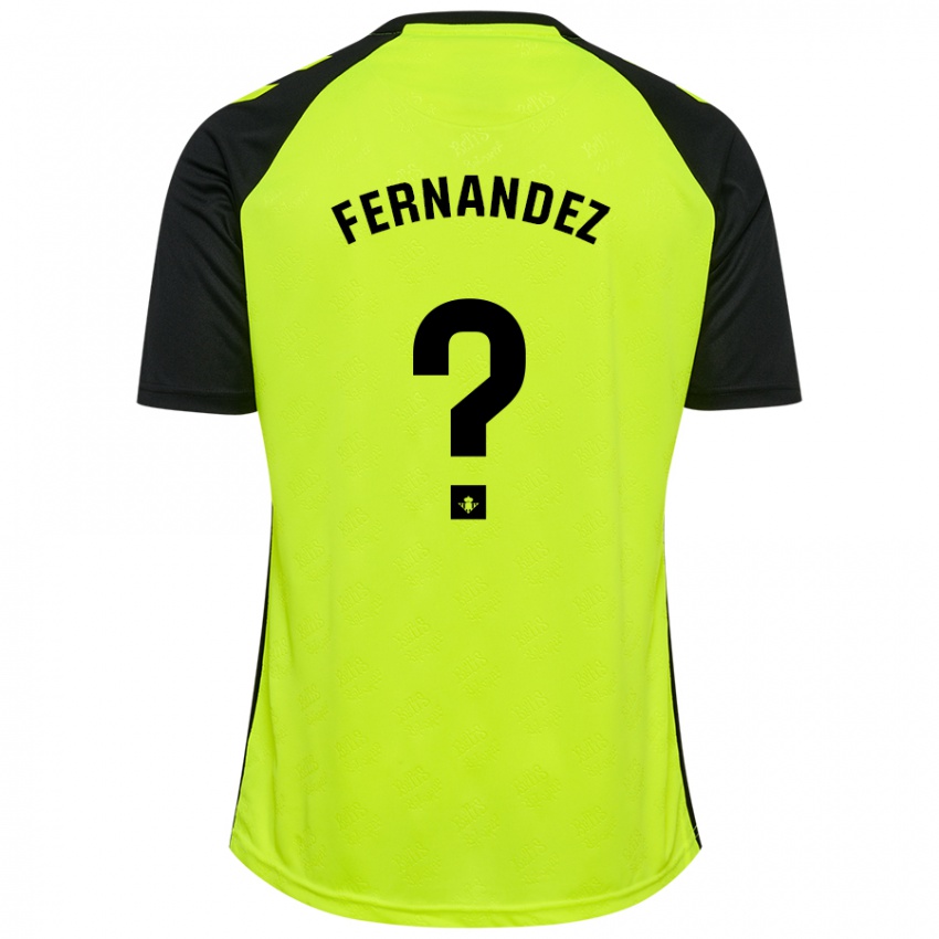 Uomo Maglia Nicolás Fernández #0 Giallo Fluorescente Nero Kit Gara Away 2024/25 Maglietta