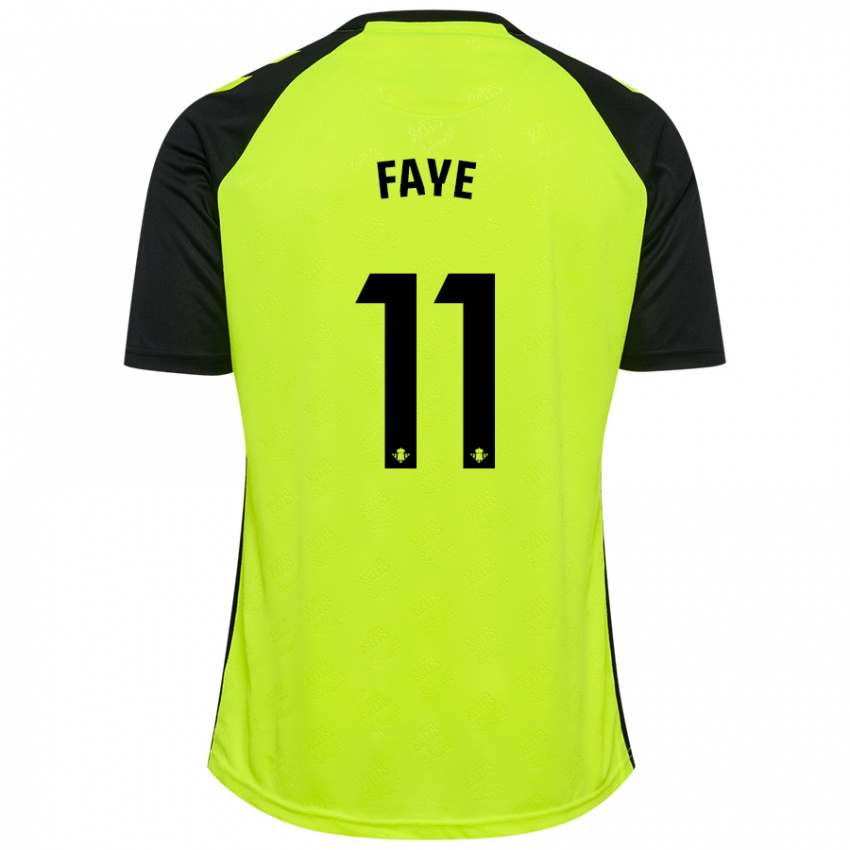 Uomo Maglia Souleymane Faye #11 Giallo Fluorescente Nero Kit Gara Away 2024/25 Maglietta