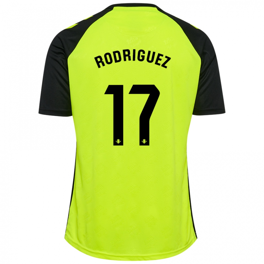 Uomo Maglia Jesús Rodriguez #17 Giallo Fluorescente Nero Kit Gara Away 2024/25 Maglietta