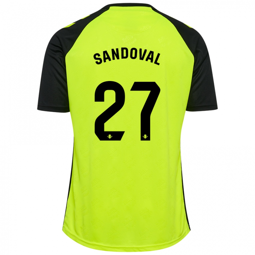 Uomo Maglia Keimer Sandoval #27 Giallo Fluorescente Nero Kit Gara Away 2024/25 Maglietta