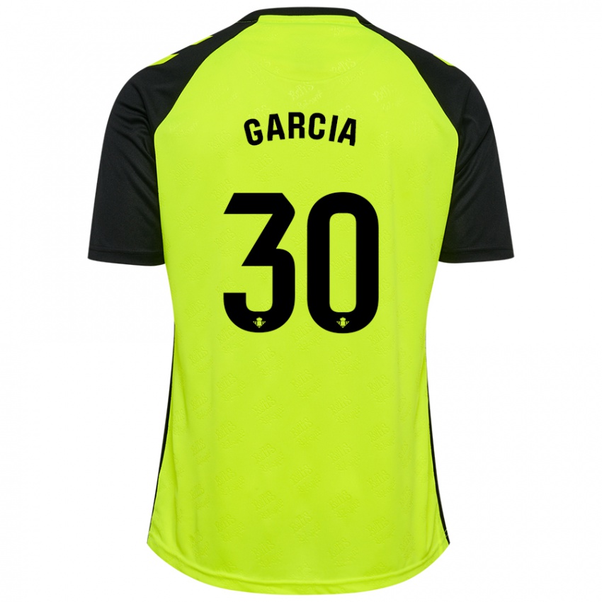 Uomo Maglia Germán García #30 Giallo Fluorescente Nero Kit Gara Away 2024/25 Maglietta