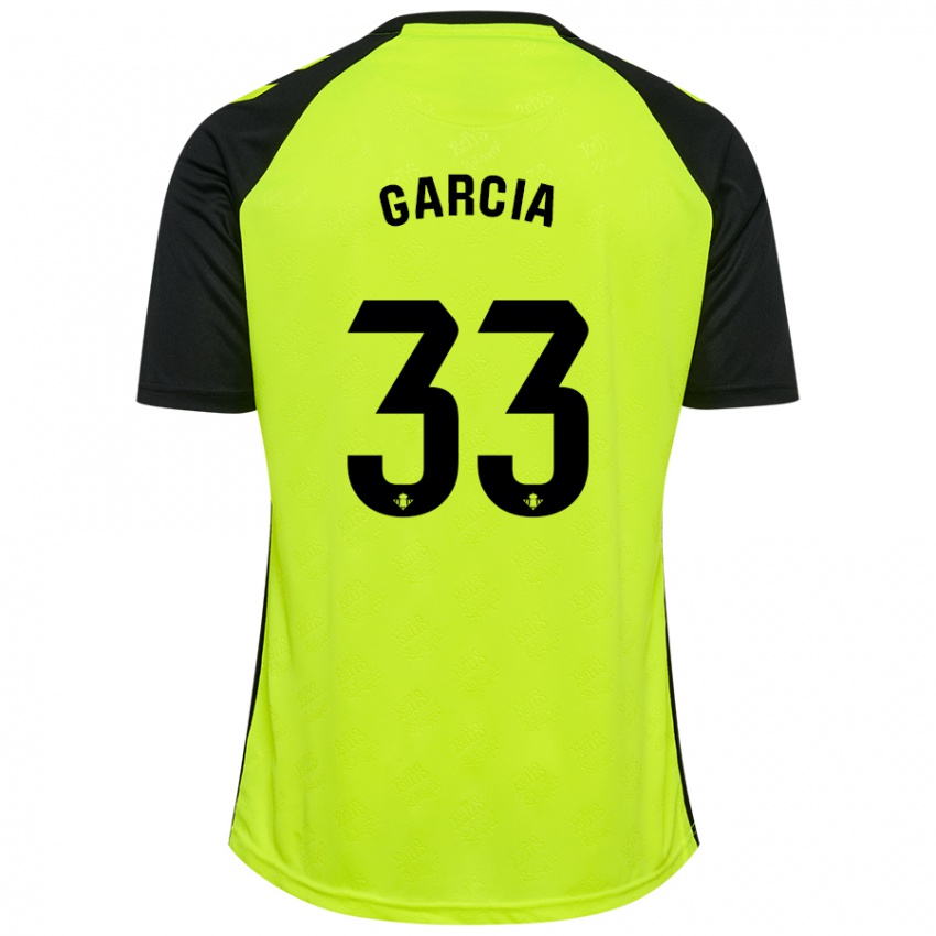 Uomo Maglia Pablo García #33 Giallo Fluorescente Nero Kit Gara Away 2024/25 Maglietta